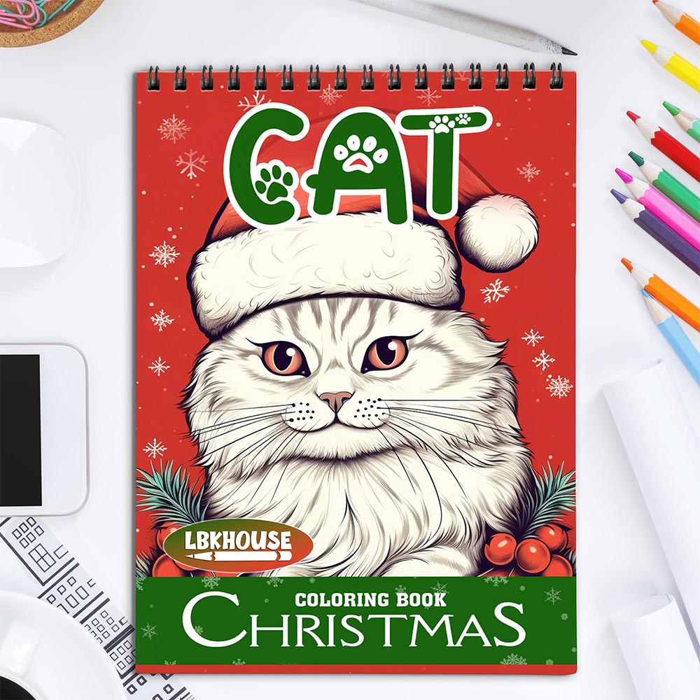 LBKHOUSE Christmas Cat Coloring Book for Adult