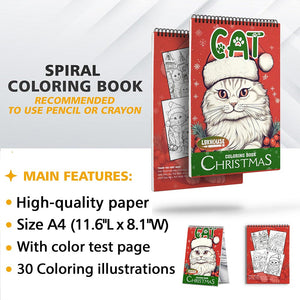 LBKHOUSE Christmas Cat Coloring Sheets for Adult