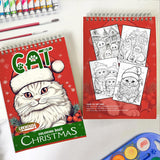 LBKHOUSE Christmas Cat Spiral Coloring Book for Adult