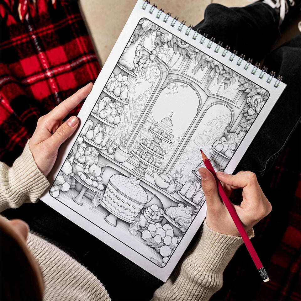 LBKHOUSE Christmas Spiral Bound Coloring Book for Adult