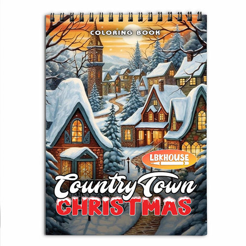 LBKHOUSE Christmas Country Town Coloring Book for Adult