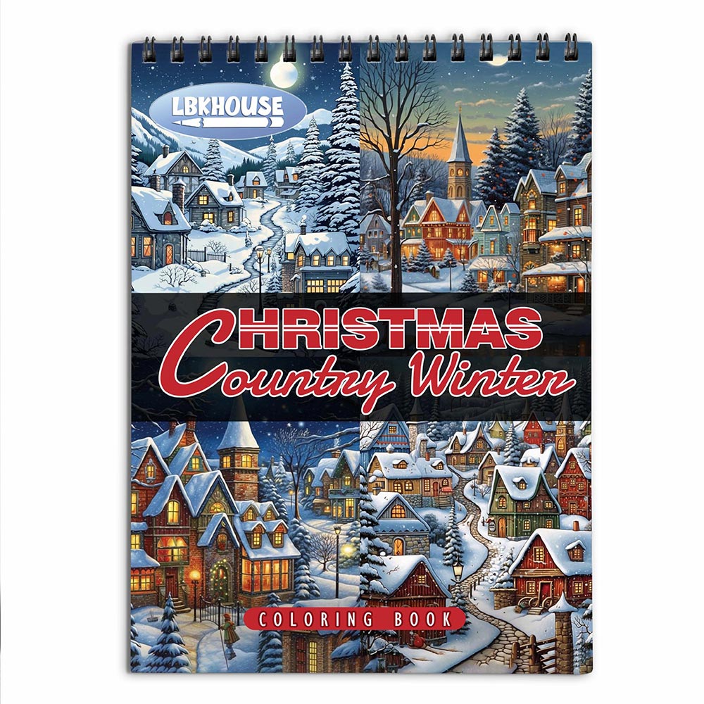 LBKHOUSE Christmas Country Winter Coloring Book for Adult