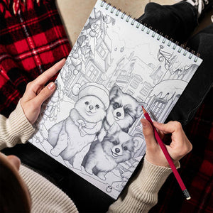 LBKHOUSE Christmas Dog Spiral Bound Coloring Book for Adult