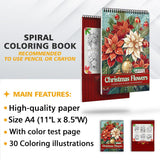 LBKHOUSE Christmas Flowers Coloring Sheets for Adult