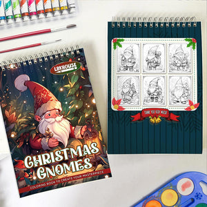 LBKHOUSE Christmas Gnomes Spiral Coloring Book for Adult