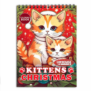 LBKHOUSE Christmas Kittens Coloring Book for Adult