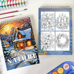 LBKHOUSE Christmas Nature Spiral Coloring Book for Adult