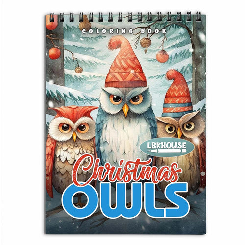 LBKHOUSE Christmas Owls Coloring Book for Adult