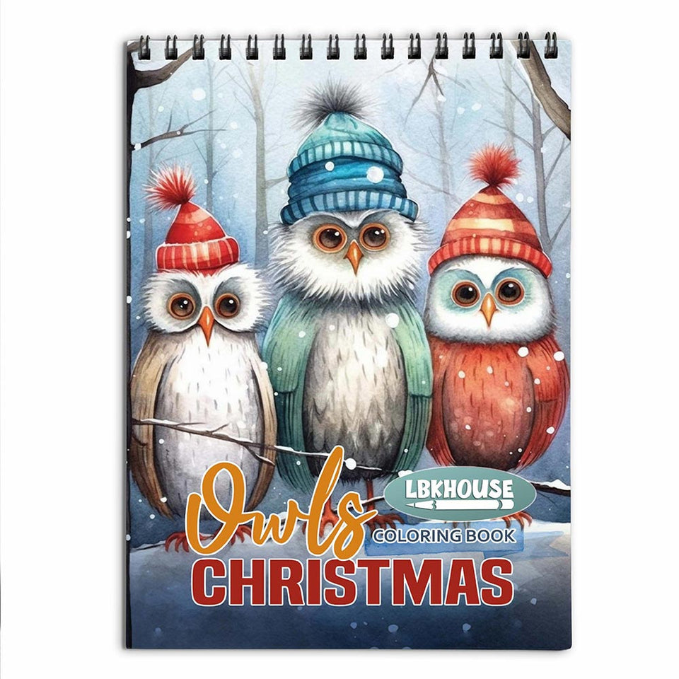 LBKHOUSE Christmas Owls Coloring Book for Adult