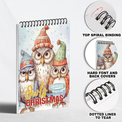 LBKHOUSE Christmas Owls Coloring Pages for Adult