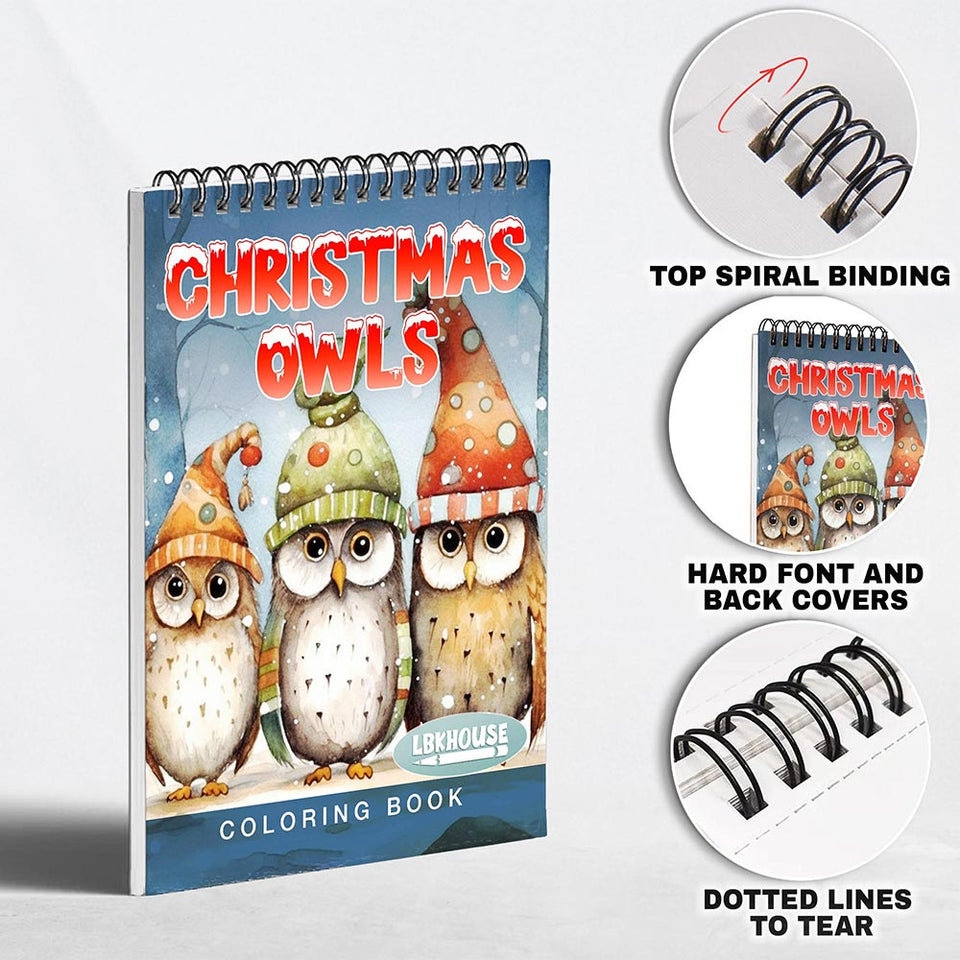 LBKHOUSE Christmas Owls Coloring Pages for Adult