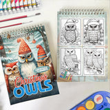 LBKHOUSE Christmas Owls Spiral Coloring Book for Adult