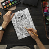 LBKHOUSE Christmas Owls Coloring Book Spiral Bound for Adult