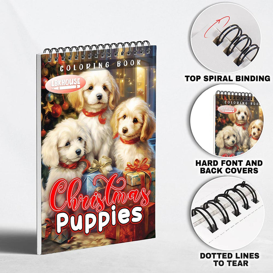 LBKHOUSE Christmas Puppies Coloring Pages for Adult