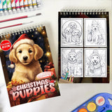 LBKHOUSE Christmas Puppies Spiral Coloring Book for Adult