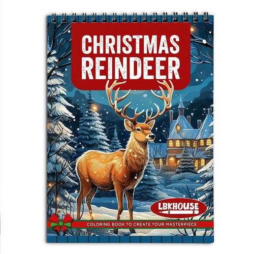 LBKHOUSE Christmas Reindeer Coloring Book for Adult