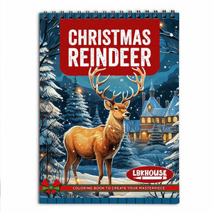 LBKHOUSE Christmas Reindeer Coloring Book for Adult