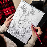LBKHOUSE Christmas Reindeer Spiral Bound  Coloring Book for Adult