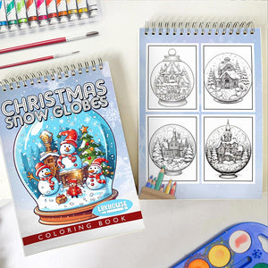 LBKHOUSE Christmas Snow Globes Spiral Coloring Book for Adult