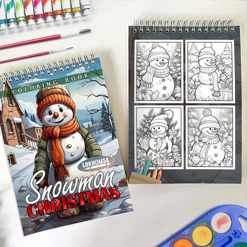 LBKHOUSE Christmas Snowman Spiral Coloring Book for Adult