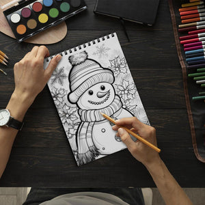 LBKHOUSE Christmas Snowman Coloring Book Spiral Bound for Adult