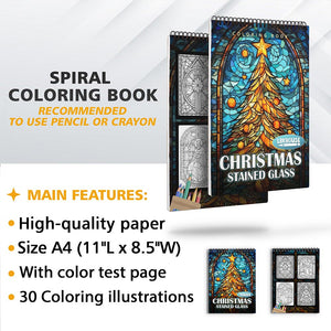 LBKHOUSE Christmas Stained Glass Coloring Sheets for Adult