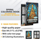 LBKHOUSE Christmas Stained Glass Coloring Sheets for Adult