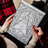 LBKHOUSE Christmas Stained Glass Spiral Bound Coloring Book for Adult