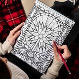 LBKHOUSE Christmas Stained Glass Spiral Bound Coloring Book for Adult