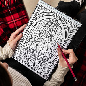 LBKHOUSE Christmas Stained Glass Spiral Bound Coloring Book for Adult