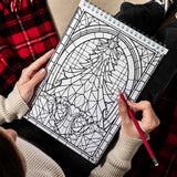 LBKHOUSE Christmas Stained Glass Spiral Bound Coloring Book for Adult