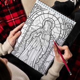 LBKHOUSE Christmas Stained Glass Spiral Bound Coloring Book for Adult