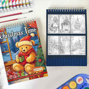 LBKHOUSE Christmas Time Spiral Coloring Book For Adults