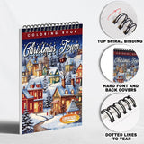 LBKHOUSE Christmas Town Coloring Book Spiral Bound For Adults, Premium Cover