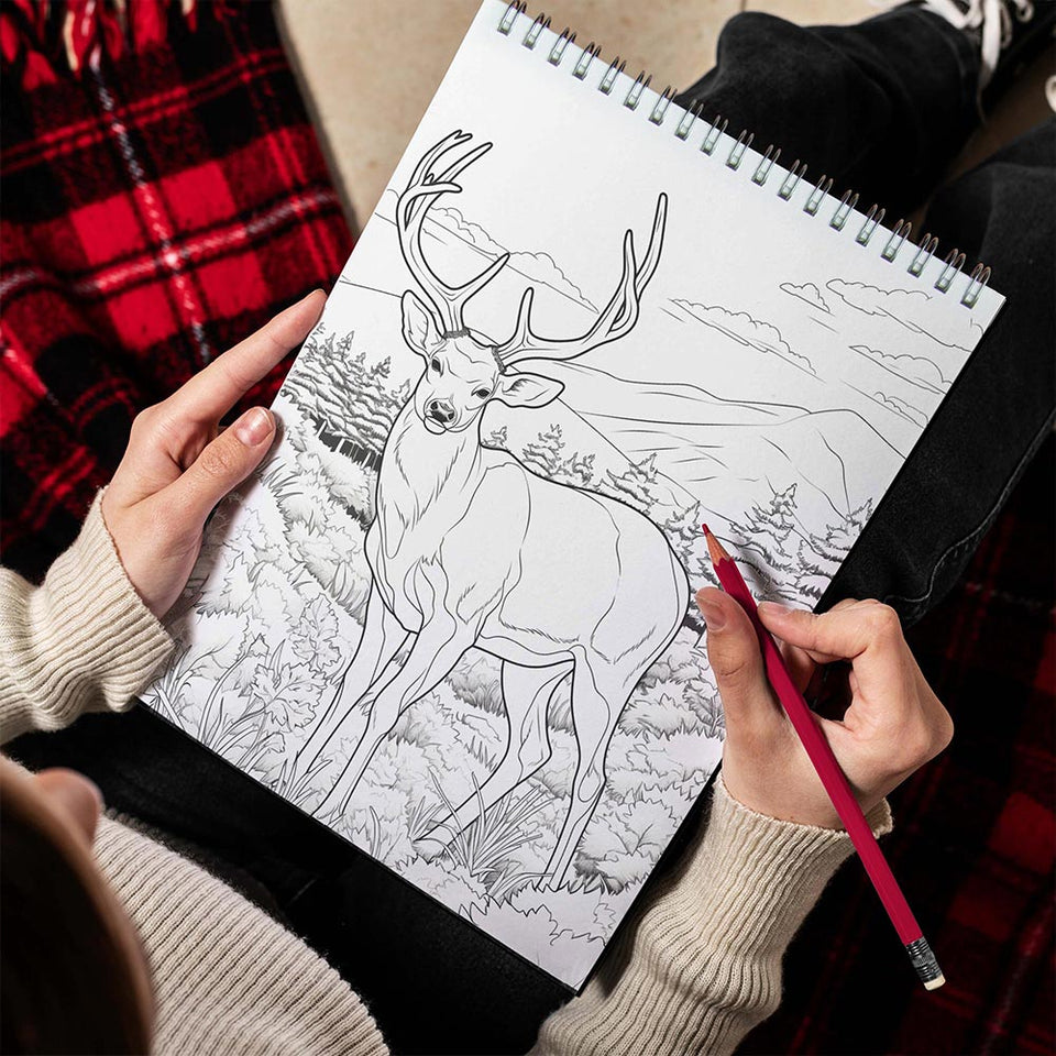 LBKHOUSE Christmas Town Spiral Bound Coloring Book For Adults