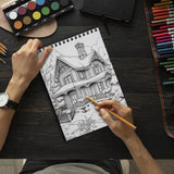 LBKHOUSE Christmas Town Coloring Book Spiral Bound For Adults