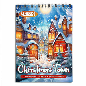 LBKHOUSE Christmas Town Coloring Book for Adults