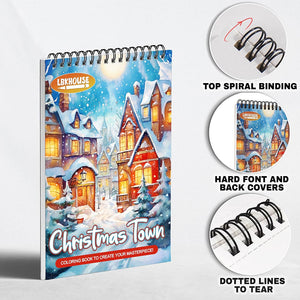 LBKHOUSE Christmas Town Coloring Pages for Adults