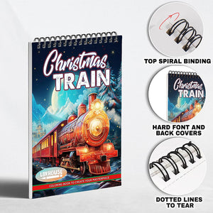 LBKHOUSE Christmas Train Coloring Pages for Adults