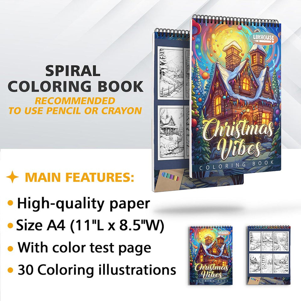 LBKHOUSE Christmas Vibes Coloring Sheets For Adults