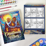 LBKHOUSE Christmas Vibes Spiral Coloring Book For Adults