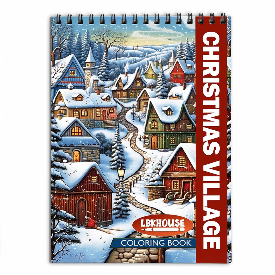 LBKHOUSE Christmas Village Coloring Book For Adults