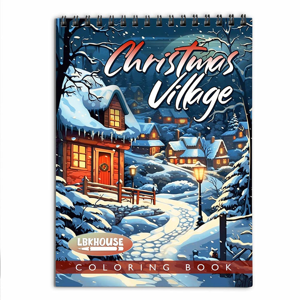 LBKHOUSE Christmas Village Coloring Book For Adults