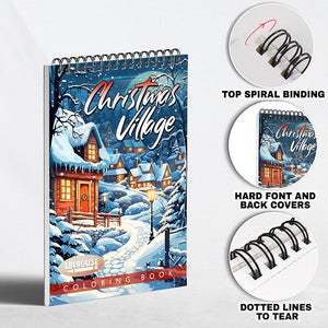 LBKHOUSE Christmas Village Coloring Pages For Adults