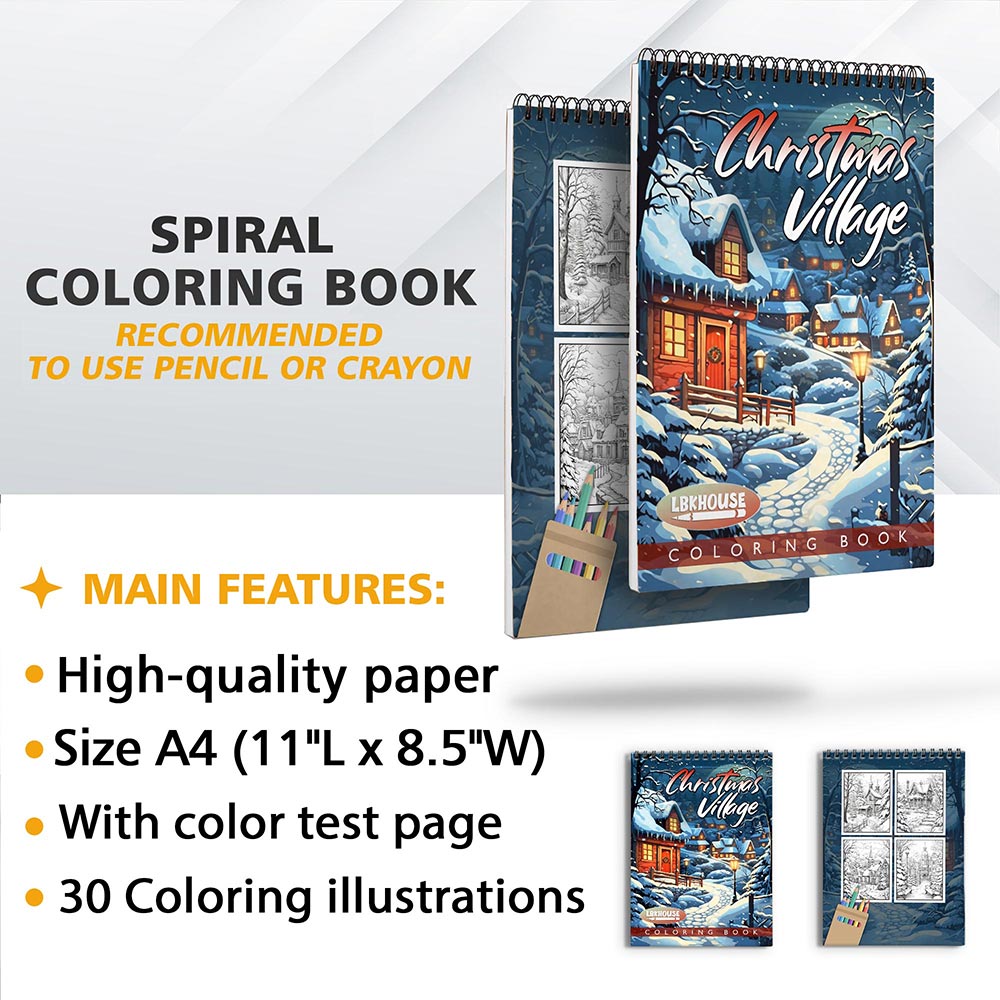 LBKHOUSE Christmas Village Coloring Sheets For Adults