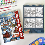 LBKHOUSE Christmas Village Spiral Coloring Book For Adults