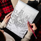 LBKHOUSE Christmas Village Spiral Bound Coloring Book For Adults