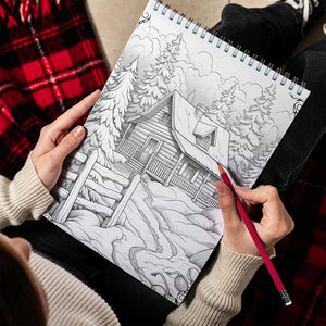 LBKHOUSE Christmas Village Spiral Bound Coloring Book For Adults