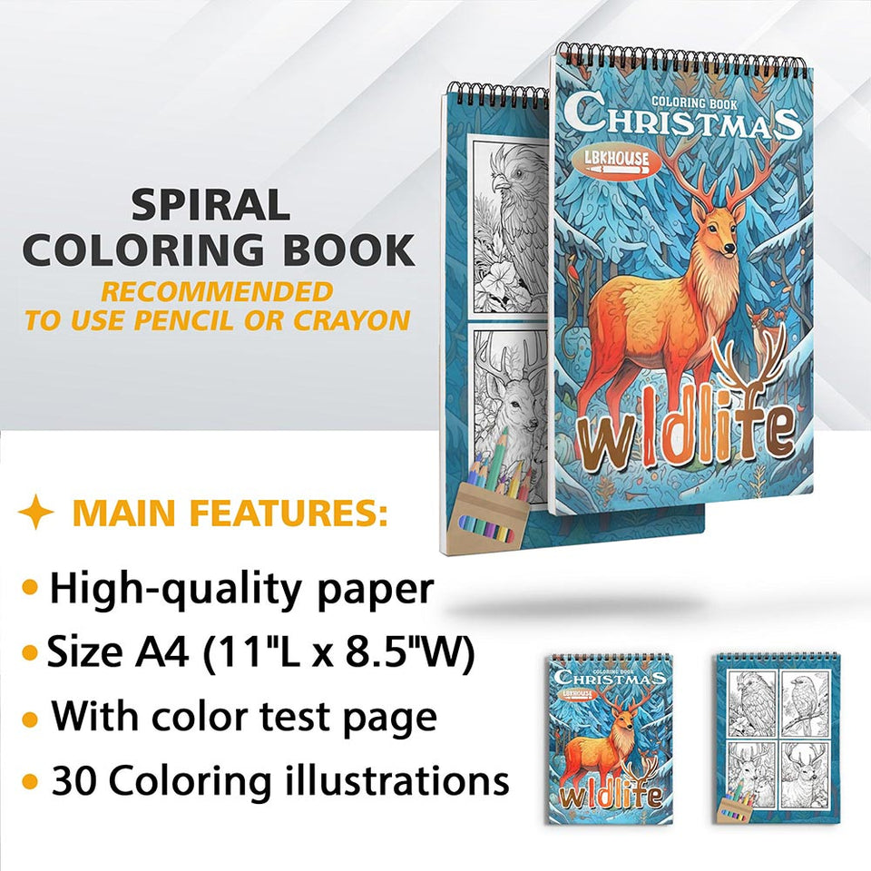 LBKHOUSE Christmas Wild Life Coloring Sheets For Adults