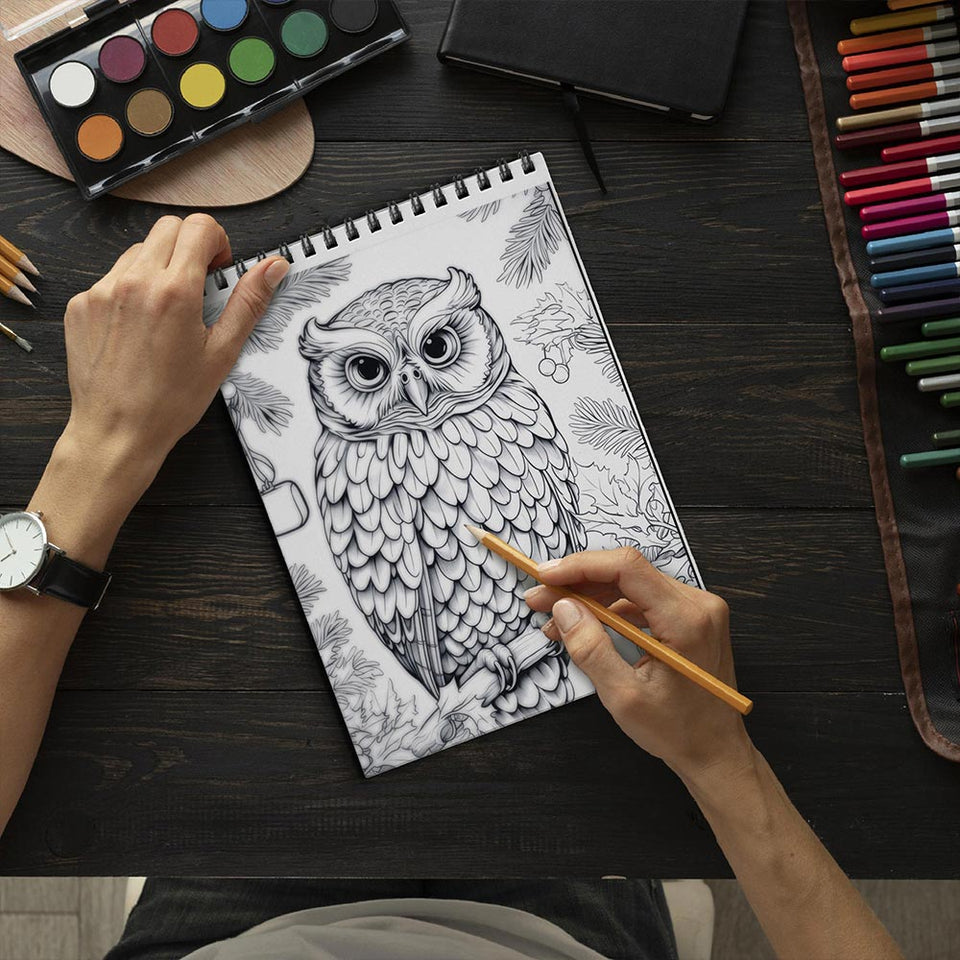 LBKHOUSE Christmas Wild Life Coloring Book Spiral Bound For Adults